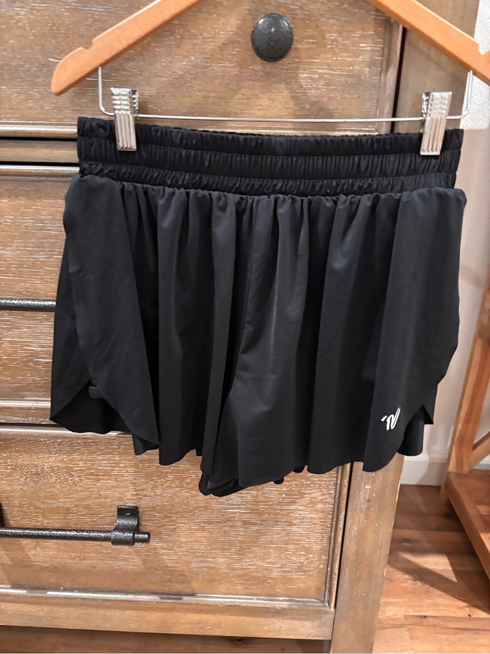 Women's  Black Butterfly Athletic Skirt with Built-in Shorts
